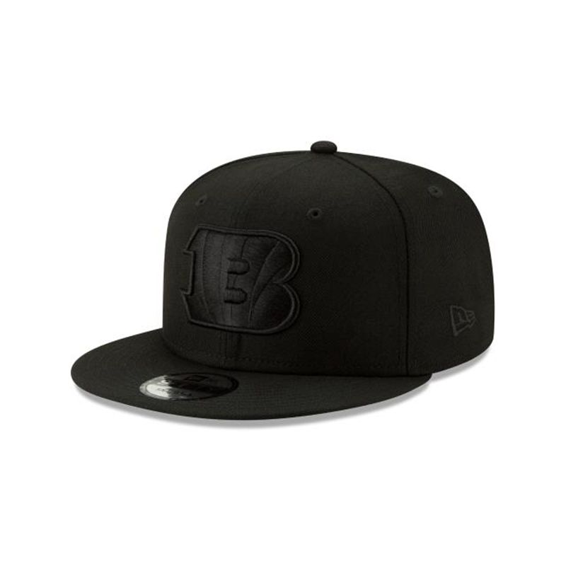 NFL Cincinnati Bengals Basic Black On Black 9Fifty Snapback (EES6386) - Black New Era Caps